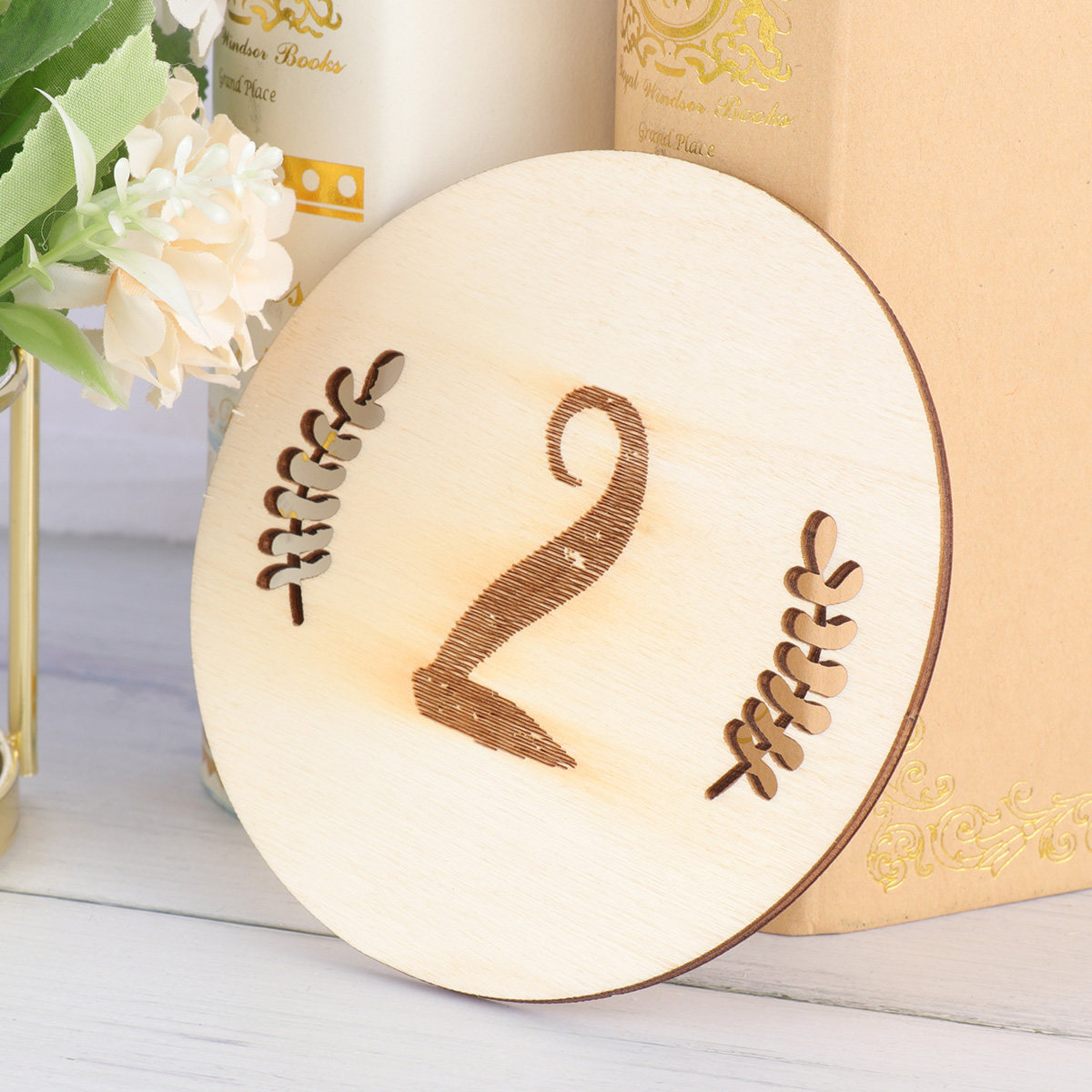 Photography Of Memories - 12Pcs Baby Birth Month Cards Wooden