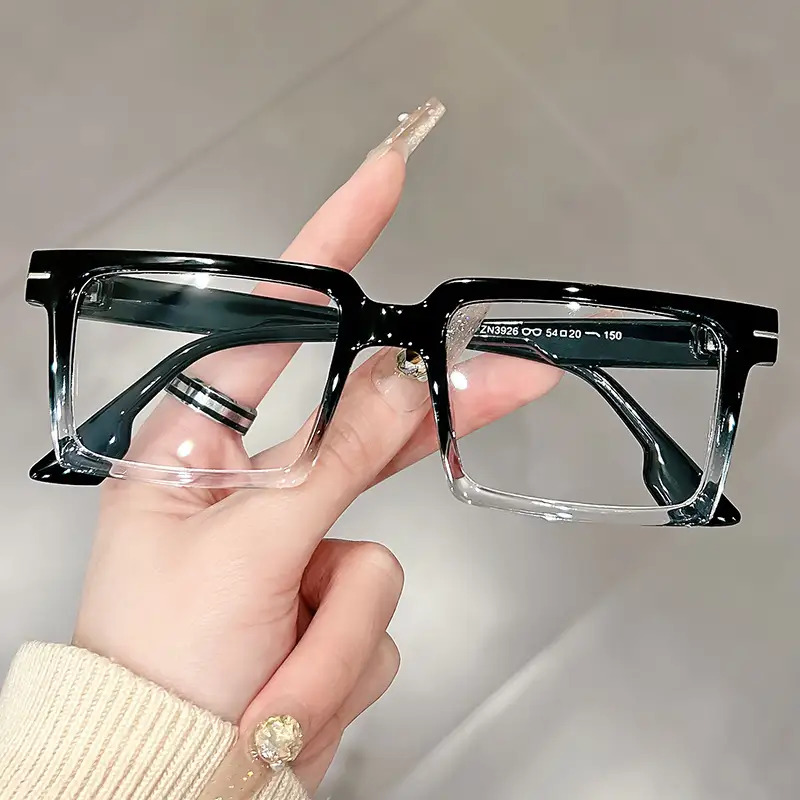 Photography Design - Neutral simple rectangular anti-blue glasses -