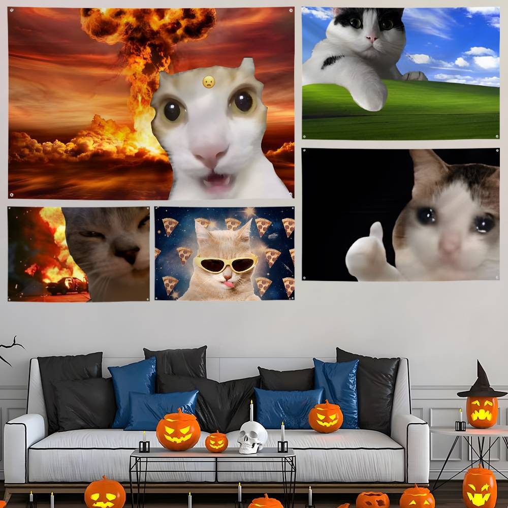 Photography Interest - Interesting cat photography Flag Custom Flags