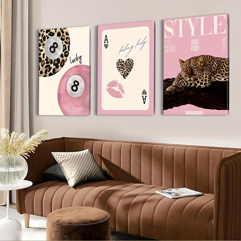 Photography Design - 3pcs Leopard Cheetah Canvas Wall Art