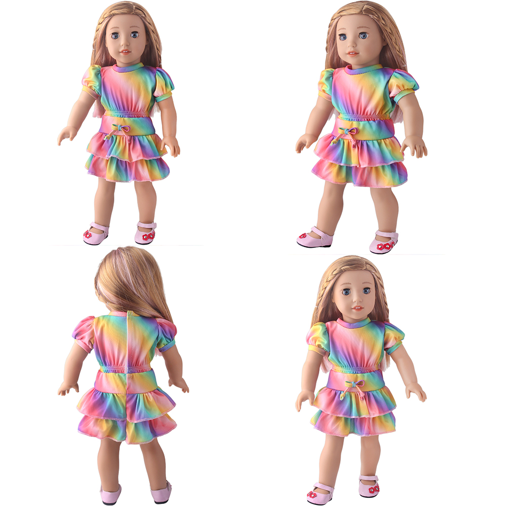 Photography Cheat Sheet - 18 Inch Doll Girl Rainbow Jumpsuit