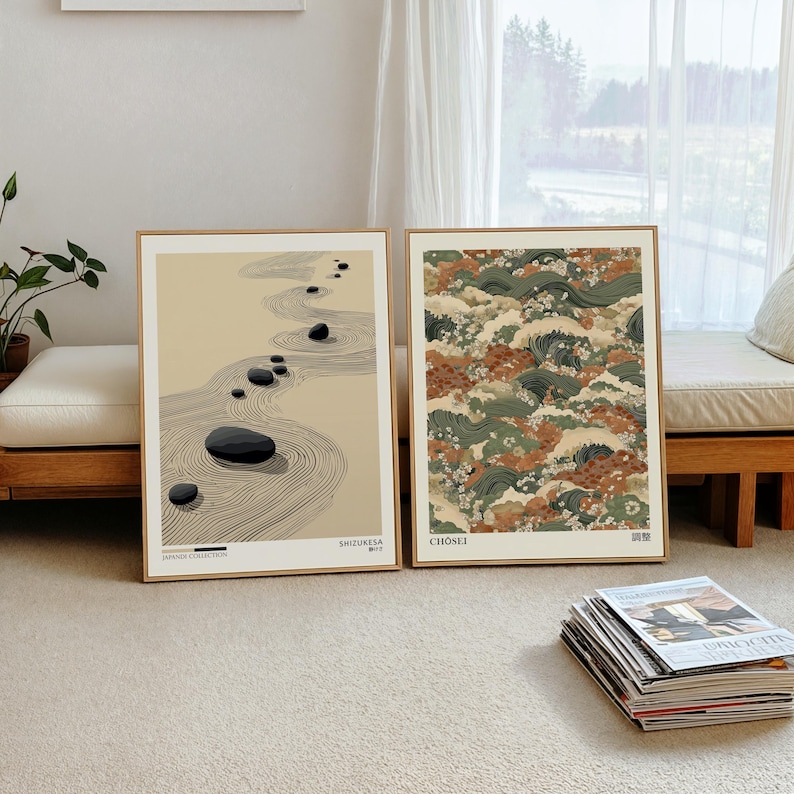 Photography Design - 2pcs Japandi Zen Canvas Wall Art