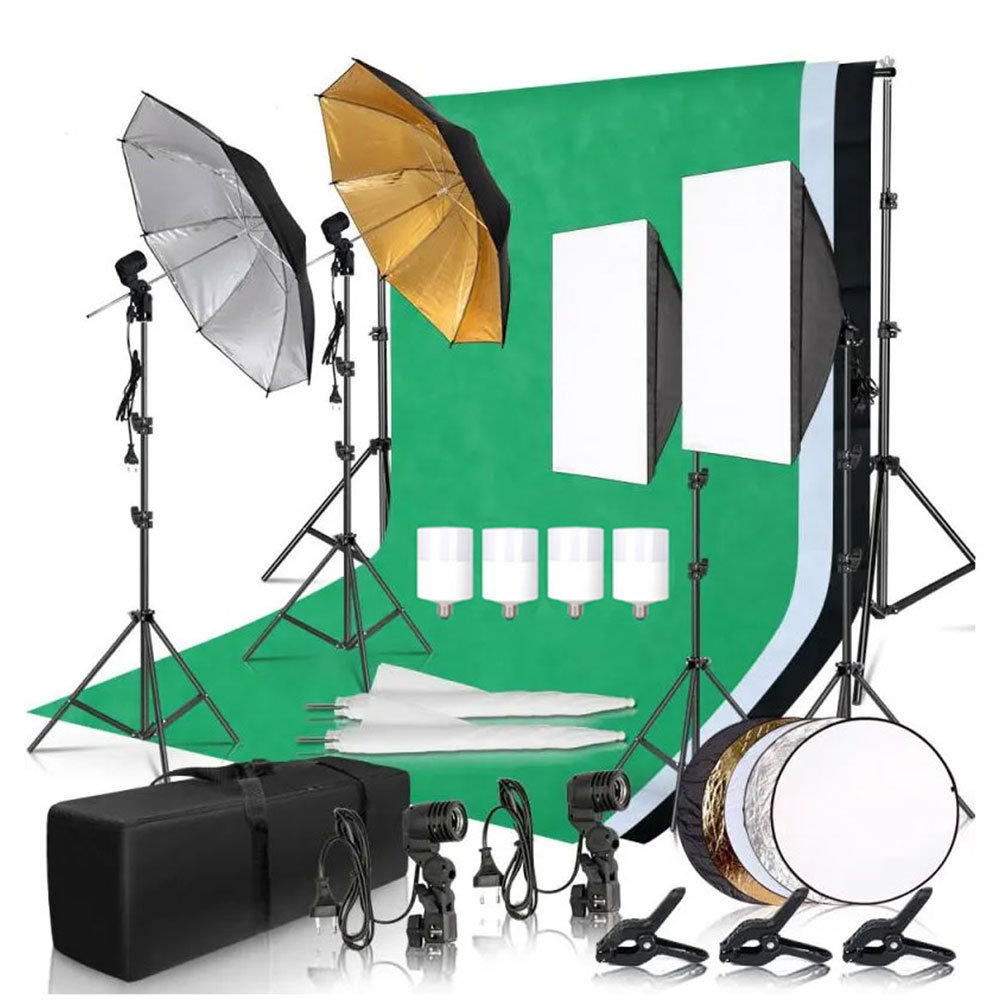 Backdrop Stand Kit - Photography Photo Studio Softbox Lighting Kit