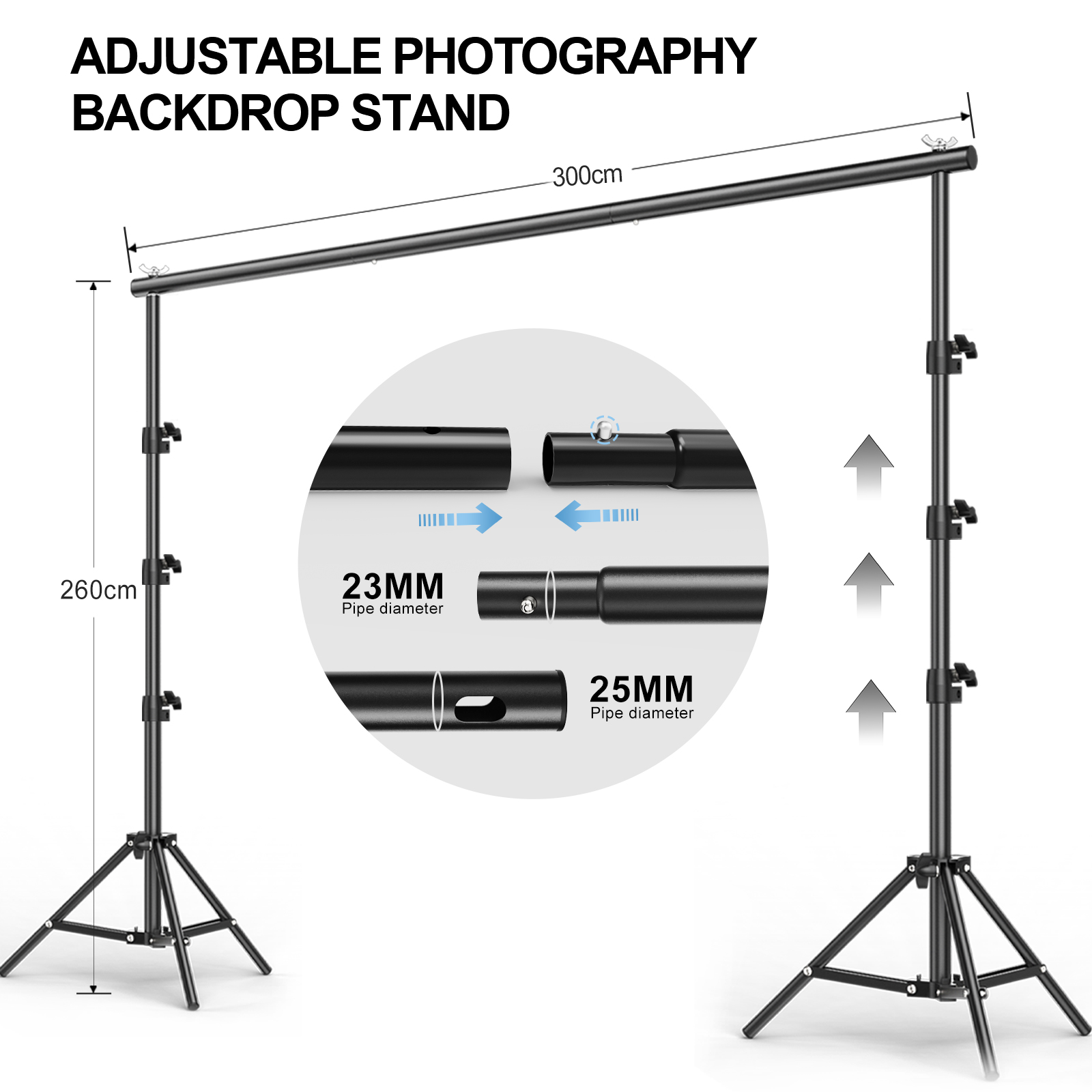 Adjustable Photography Backdro - Backdrop Stand Kit ulasan dan harga