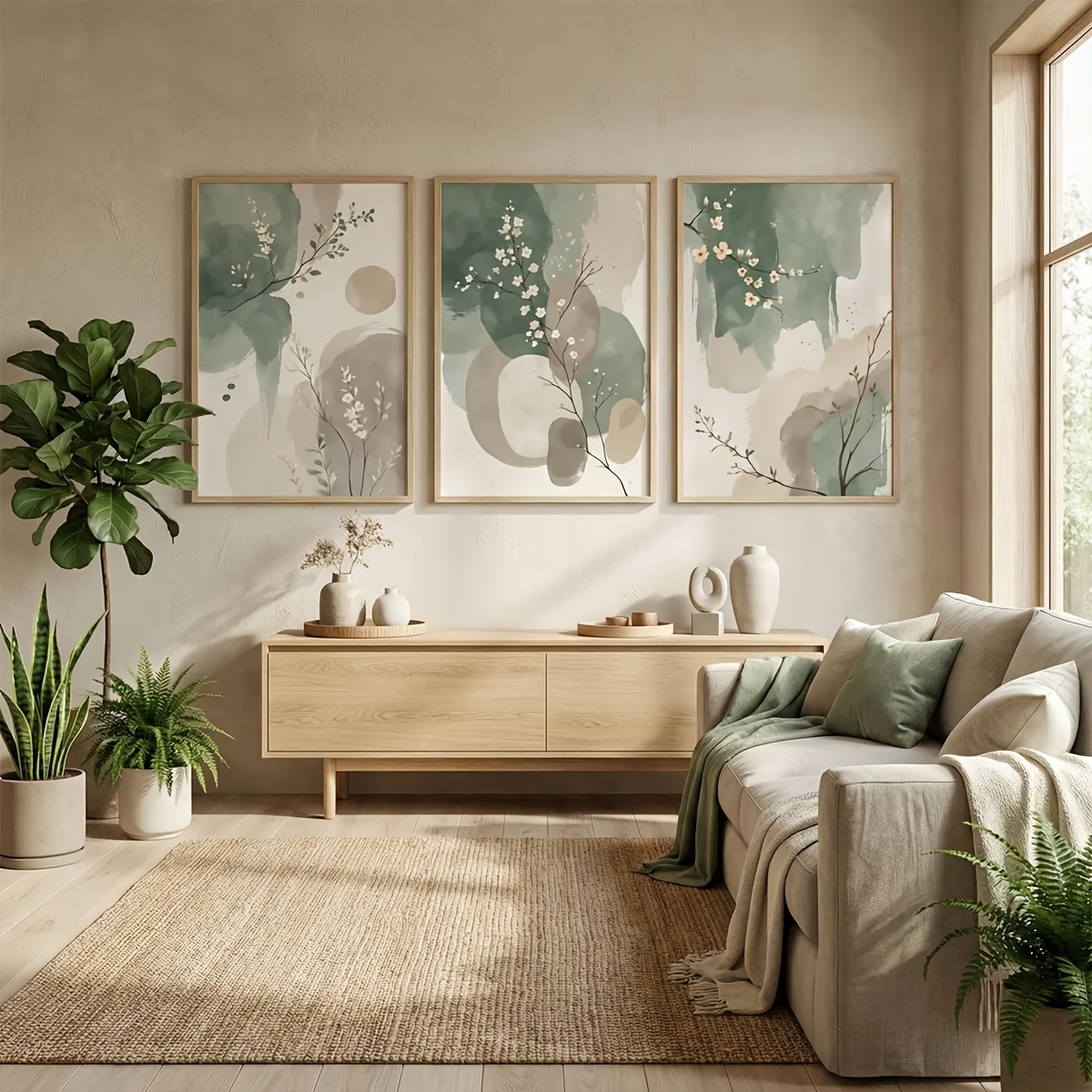 3pcs Japanese-Style Plant Canv - Photography Design ulasan dan harga