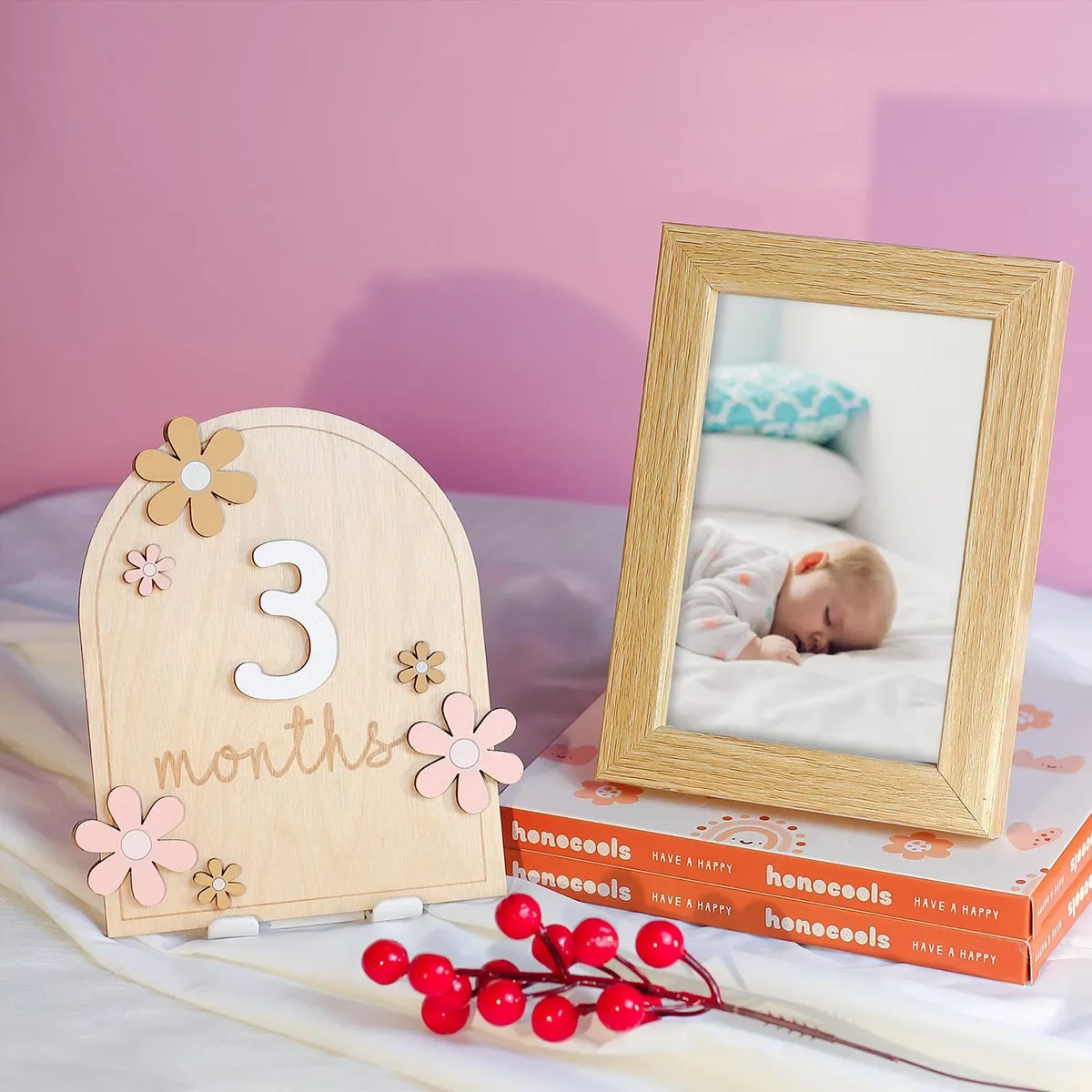 Wooden Baby Monthly Milestone  - Photography Cheat Sheet ulasan dan harga