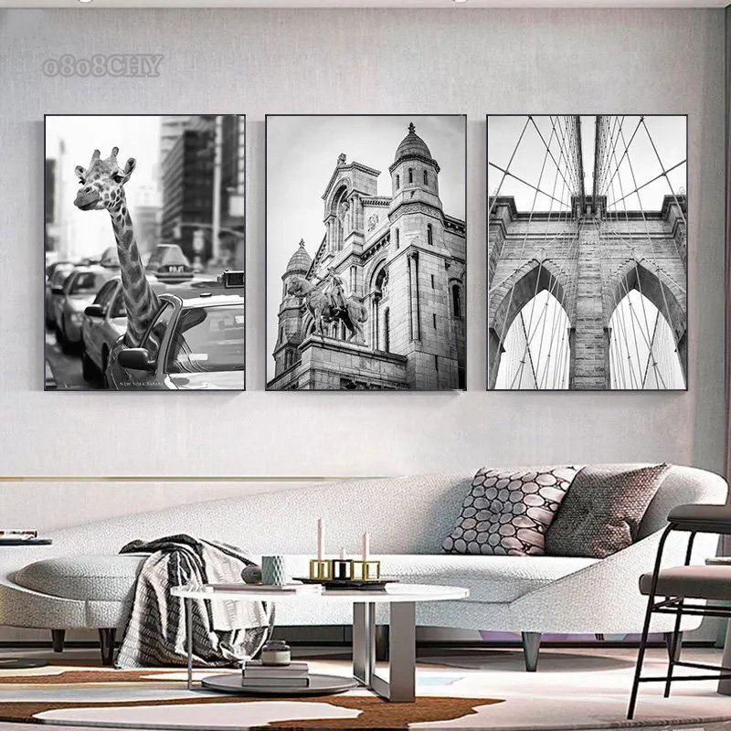 1pc frameless Black and White  - Photography New York ulasan dan harga