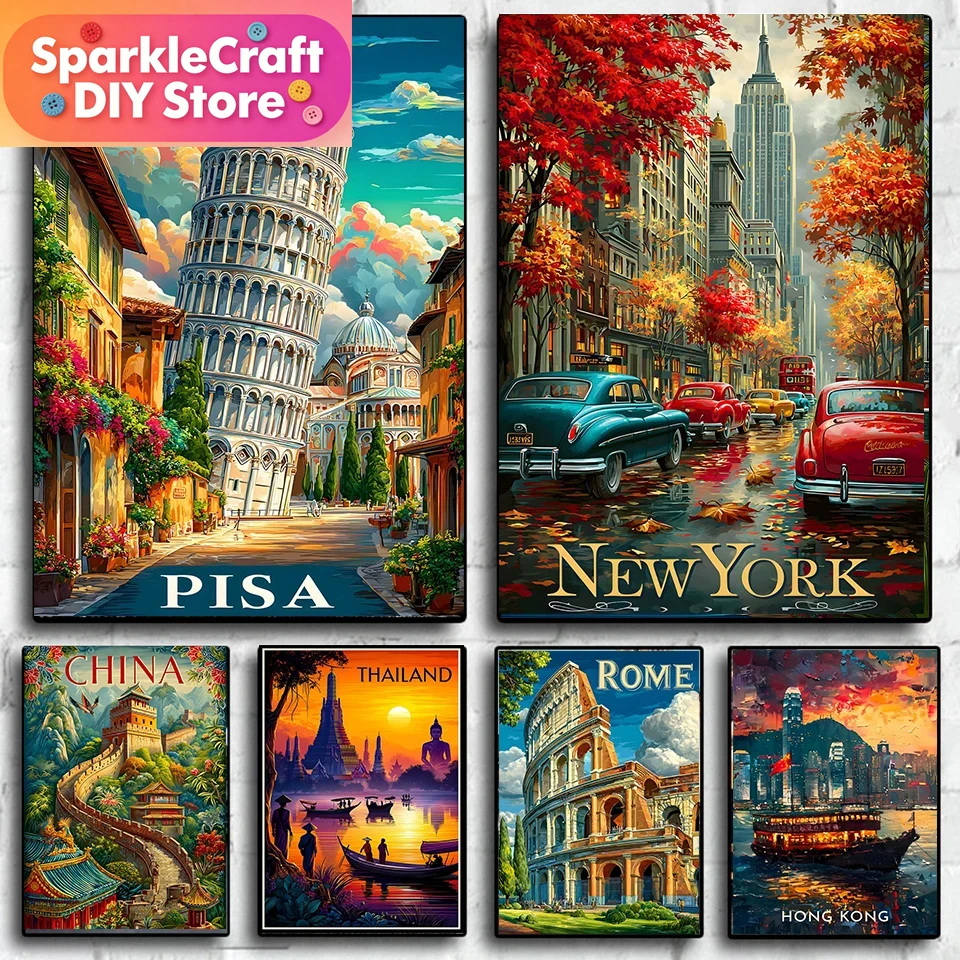 1pc frameless Diamond Painting - Photography New York ulasan dan harga