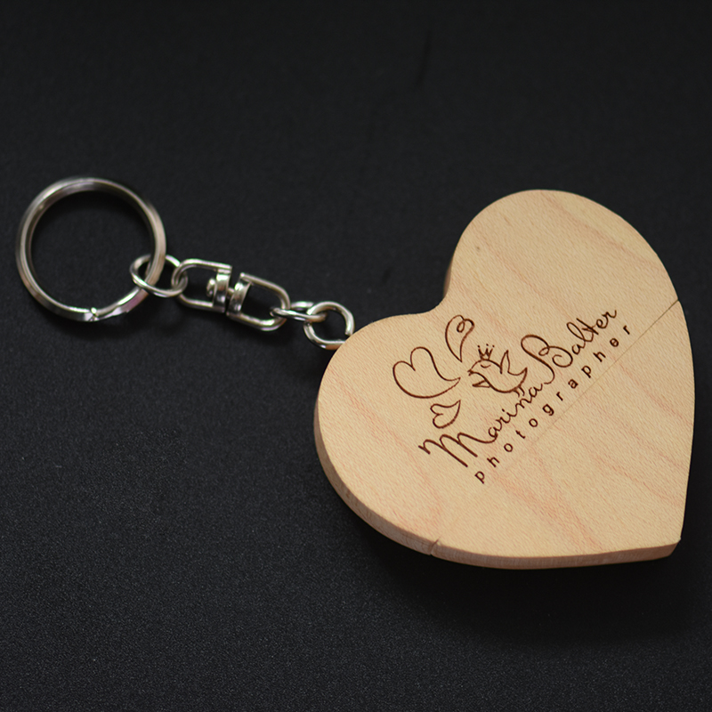 JASTER USB 2.0 wooden heart Fl - Photography Of Memories ulasan dan harga