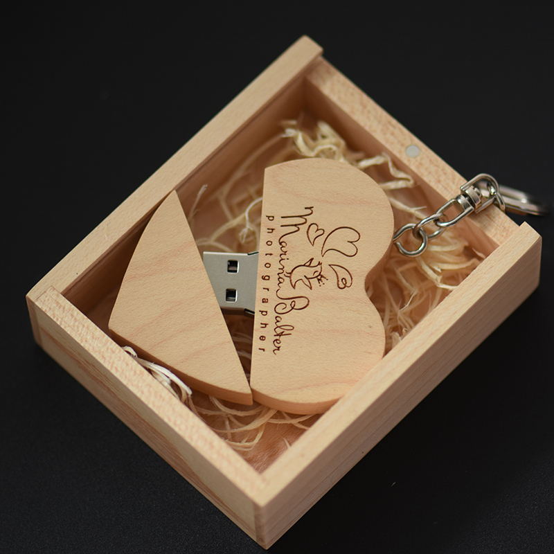 JASTER USB 2.0 wooden heart Fl - Photography Of Memories ulasan dan harga