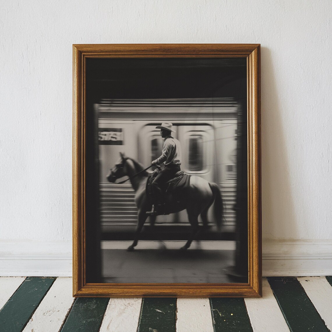 Vintage NYC Cowboy Subway Wall - Photography New York ulasan dan harga