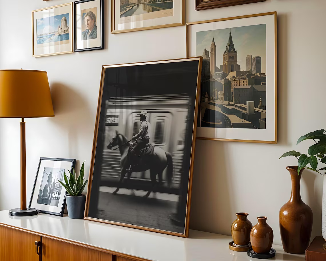 Vintage NYC Cowboy Subway Wall - Photography New York ulasan dan harga
