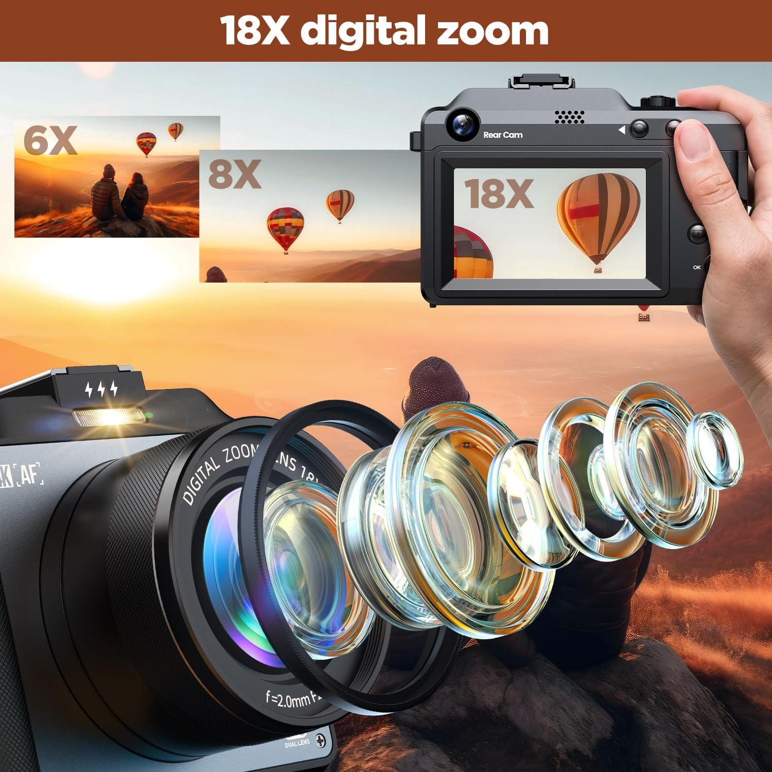 64MP Autofocus 4K Vlogging Cam - Photography Of Memories ulasan dan harga