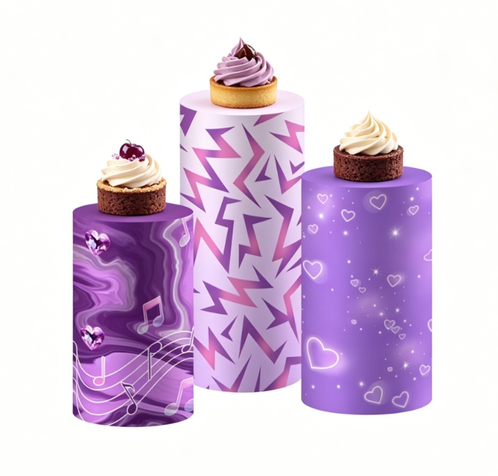Purple Kpop Music Note Cylinde - Backdrop Stand Kit ulasan dan harga