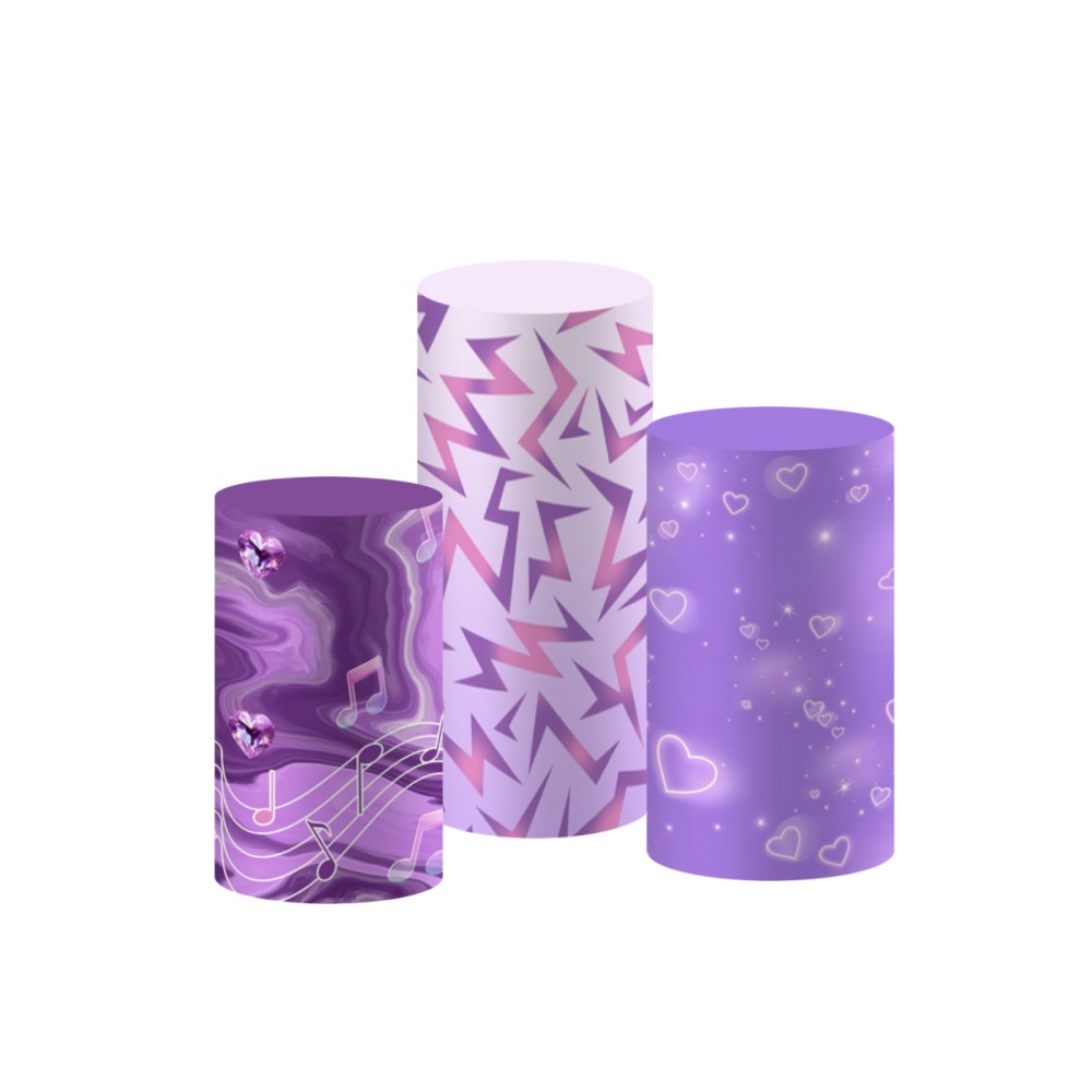 Purple Kpop Music Note Cylinde - Backdrop Stand Kit ulasan dan harga