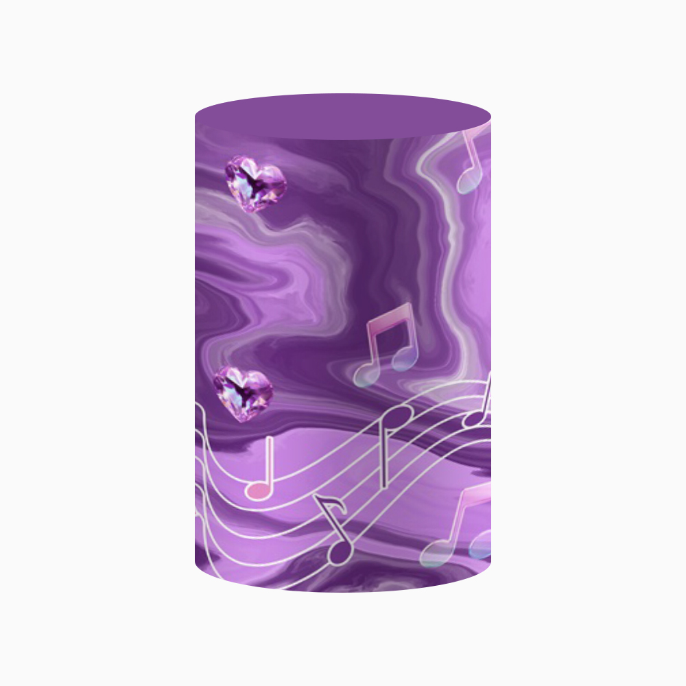 Purple Kpop Music Note Cylinde - Backdrop Stand Kit ulasan dan harga