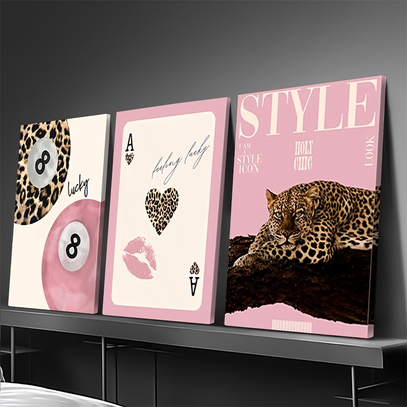 3pcs Leopard Cheetah Canvas Wa - Photography Design ulasan dan harga