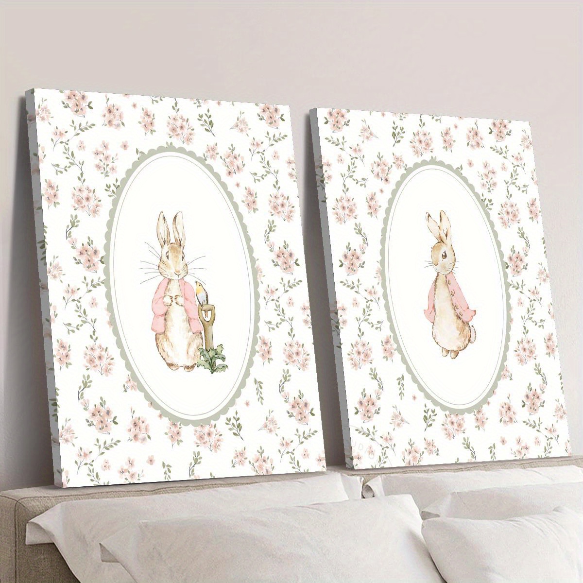 2pcs Retro Easter Rabbit Canva - Photography Design ulasan dan harga