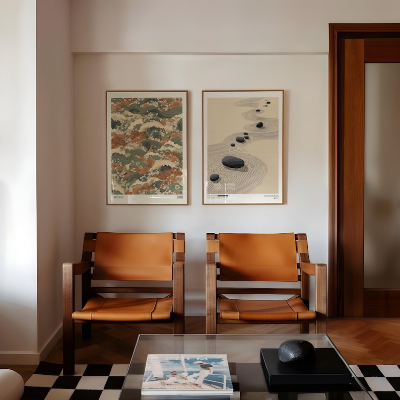 2pcs Japandi Zen Canvas Wall A - Photography Design ulasan dan harga