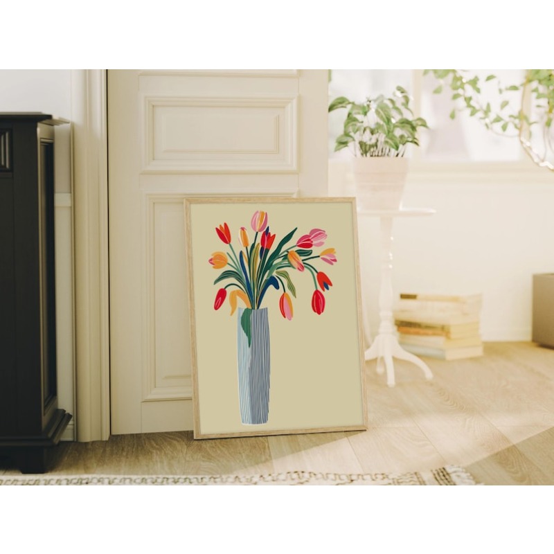 2pcs Tulip Flowers Canvas Wall - Photography Design ulasan dan harga