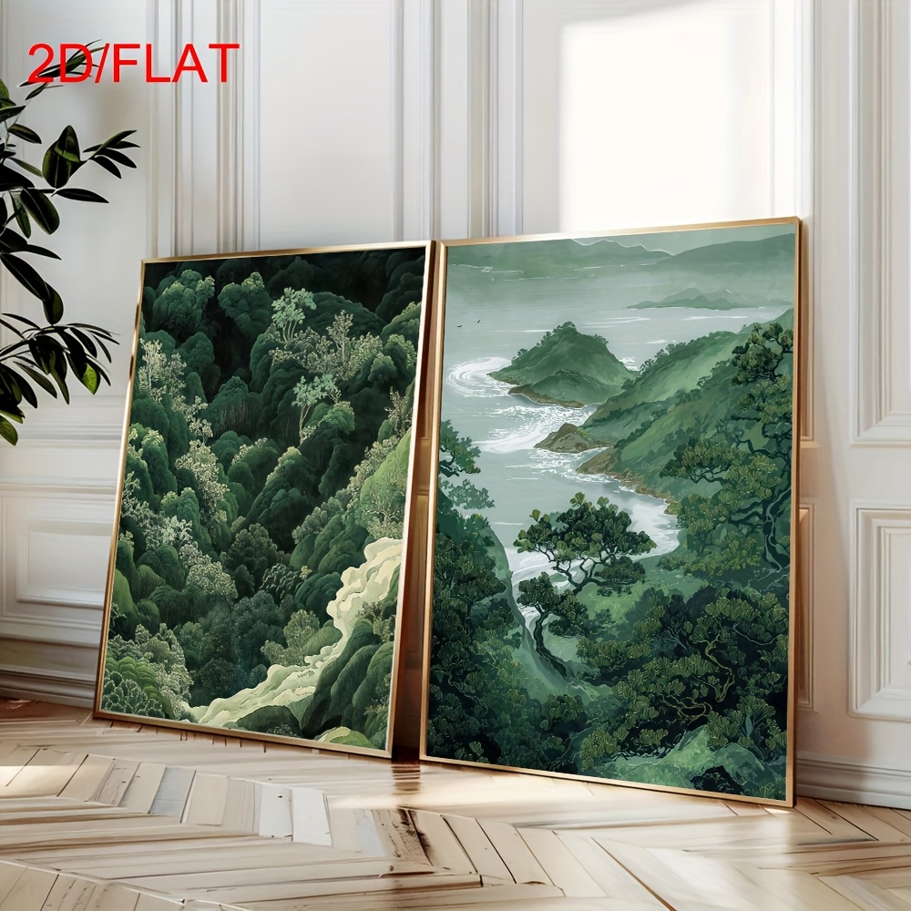 2pcs Modern Green Forest Mount - Photography Design ulasan dan harga