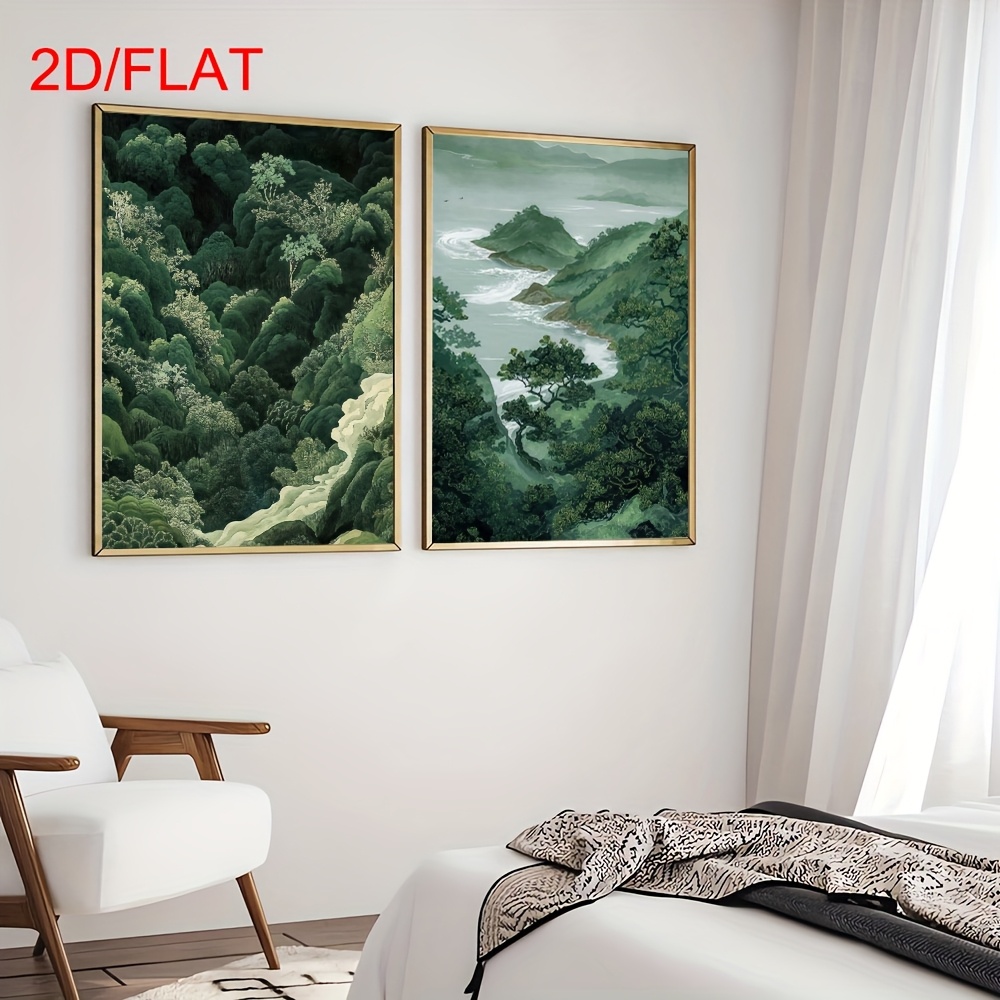 2pcs Modern Green Forest Mount - Photography Design ulasan dan harga