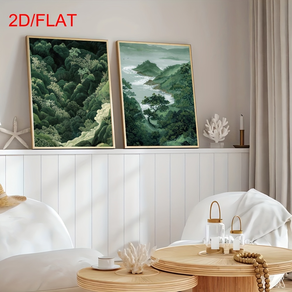 2pcs Modern Green Forest Mount - Photography Design ulasan dan harga